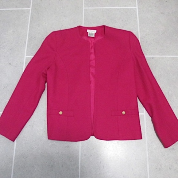Talbots Raspberry Red Wool Jacket, Size 4 - Picture 7 of 8